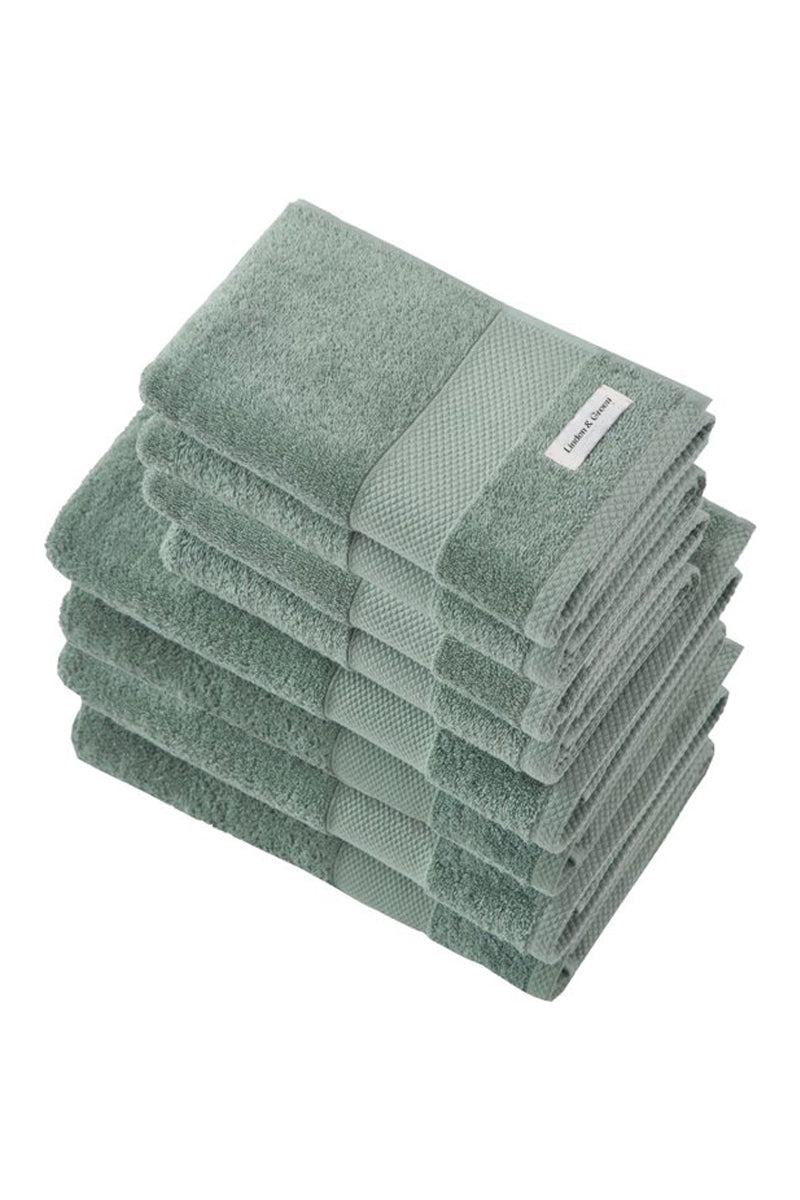 Badhanddoeken Set | 4 Handdoeken 50x100 cm & 4 Badhanddoeken | 70x140 cm | Vintage Groen