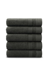 5 stuks Handdoekset Soft Cotton  |  50x100 cm | Antraciet