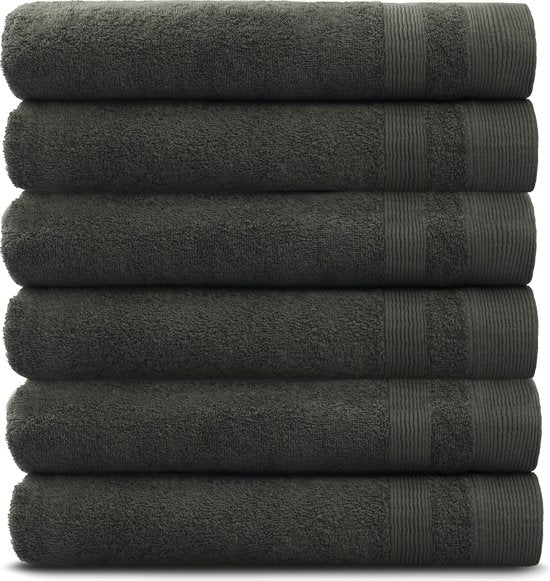 Badhanddoekset Soft Cotton | 6 stuks | 70x140 cm | Antraciet