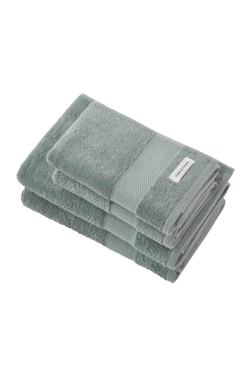 Badhanddoeken Set | 2 Handdoeken 50x100 Cm & 2 Badhanddoeken | 70x140 Cm | Vintage Groen