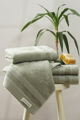 Badhanddoeken Set | 2 Handdoeken 50x100 cm & 2 Badhanddoeken | 70x140 cm | Pale Olive