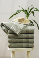 10 Stuks Handdoekset Soft Cotton | 50x100 cm |  Pale Olive