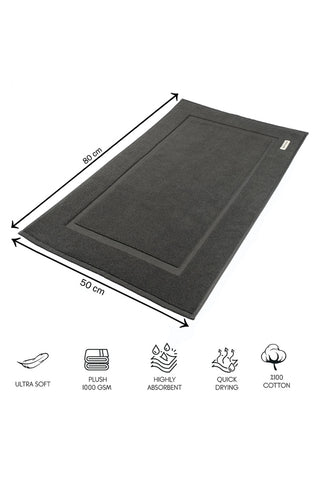 Badkamermat Set | Antraciet | 50 x 80cm | Set van 2