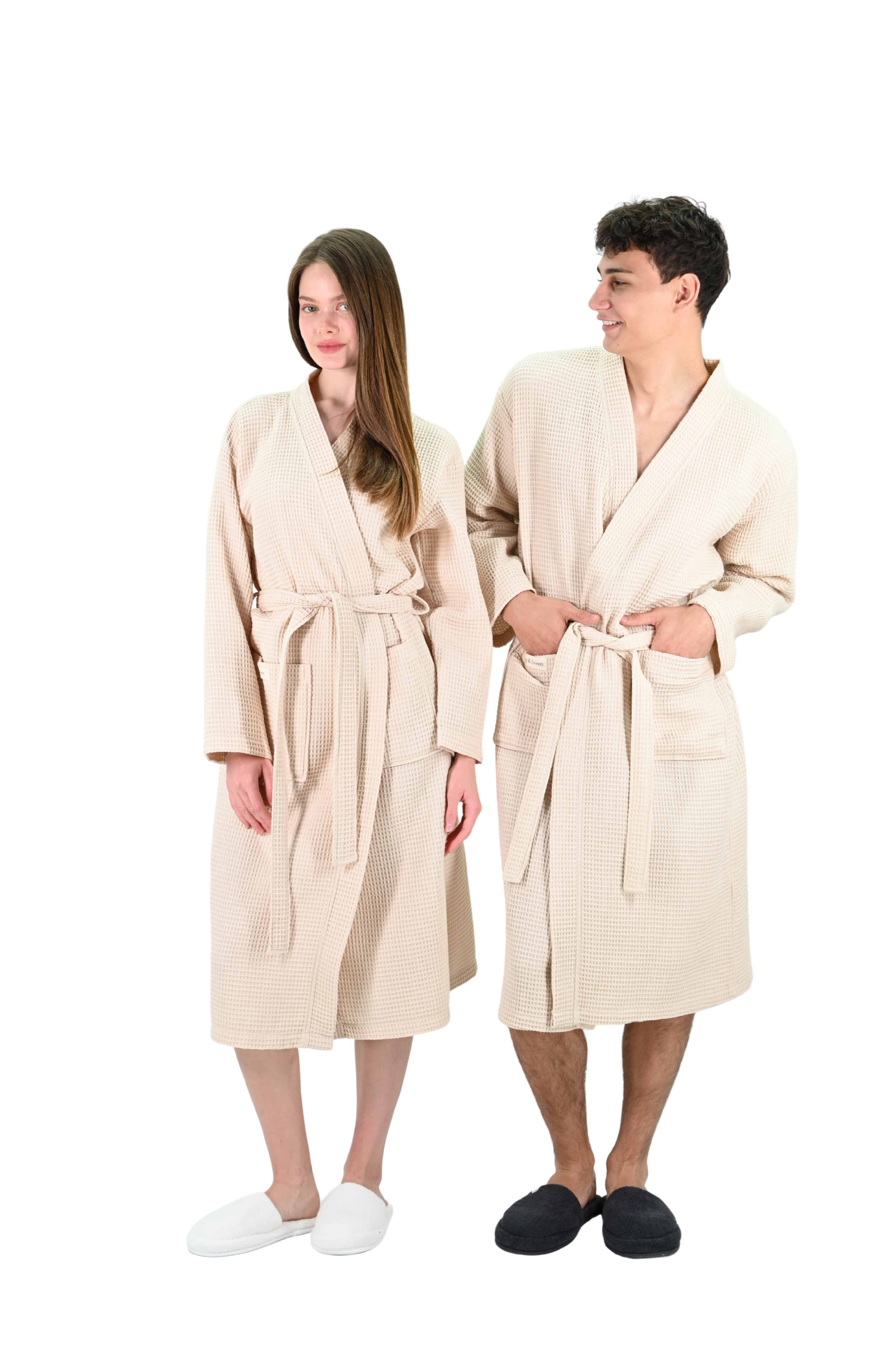 Vogue Wafel Unisex Badjas | Stone