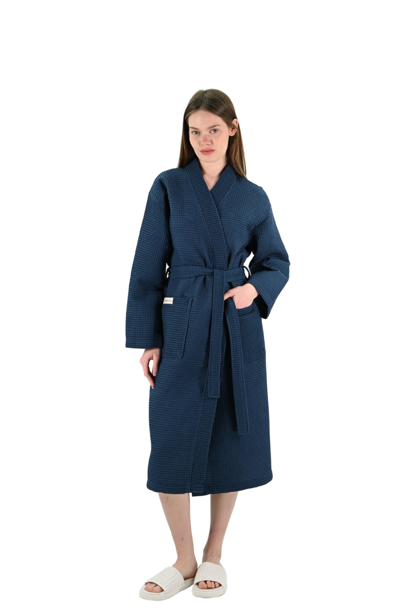 Vogue Wafel Unisex Badjas | Navy