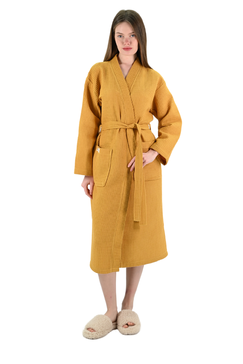 Vogue Wafel Unisex Badjas | Geel