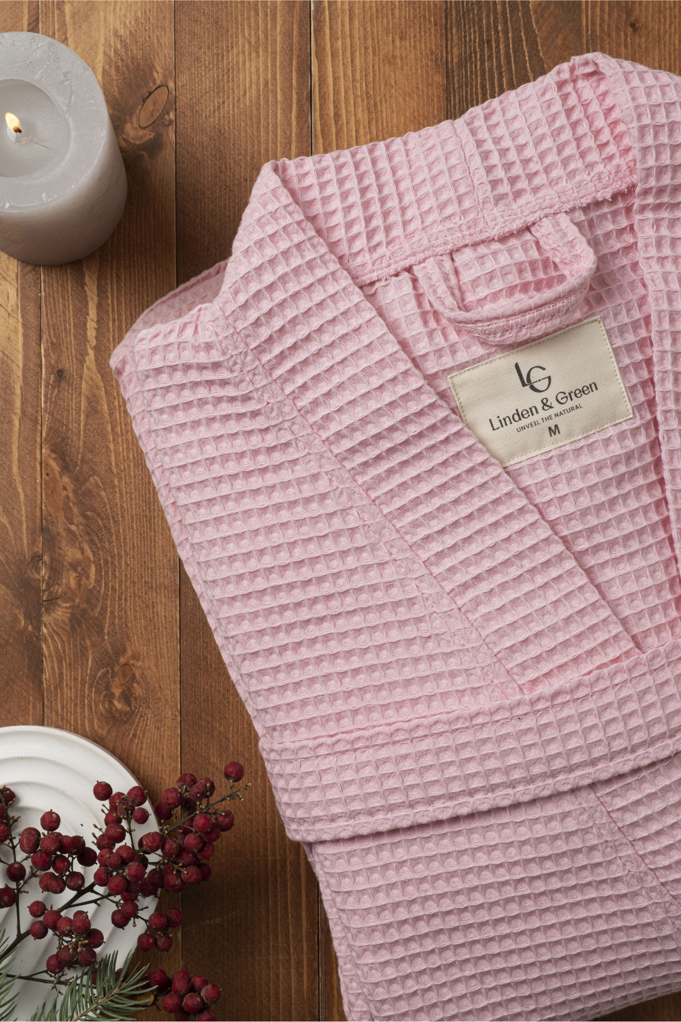 Vogue Wafel Unisex Badjas | Pink