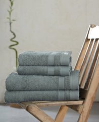 Badhanddoeken Set | 4 Handdoeken 50x100 cm & 4 Badhanddoeken |  70x140 cm | Army Groen