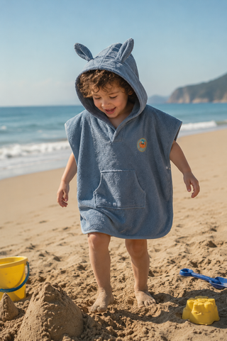 Kinderponcho | Blauw