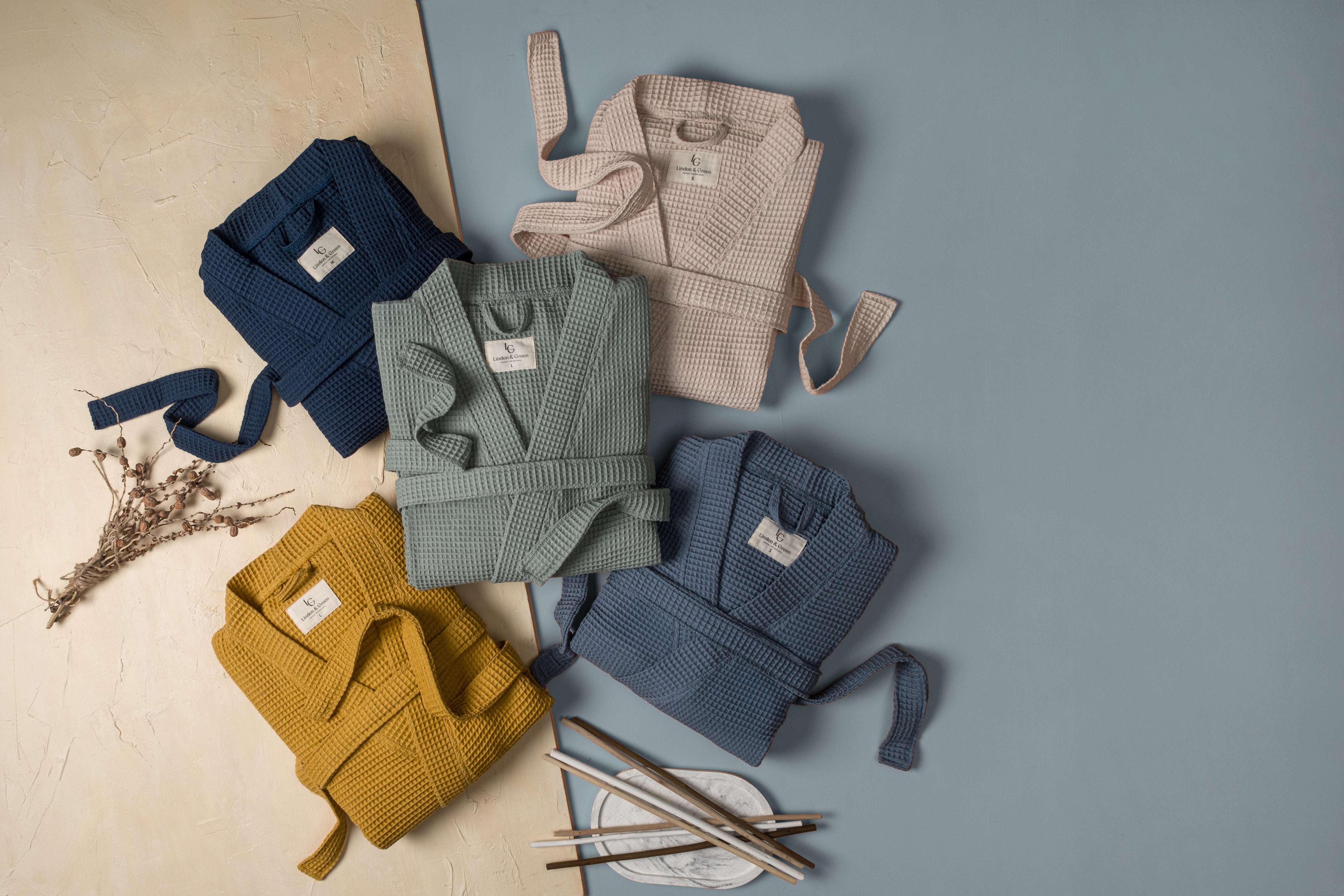 Vogue Wafel Unisex Badjas | Groen