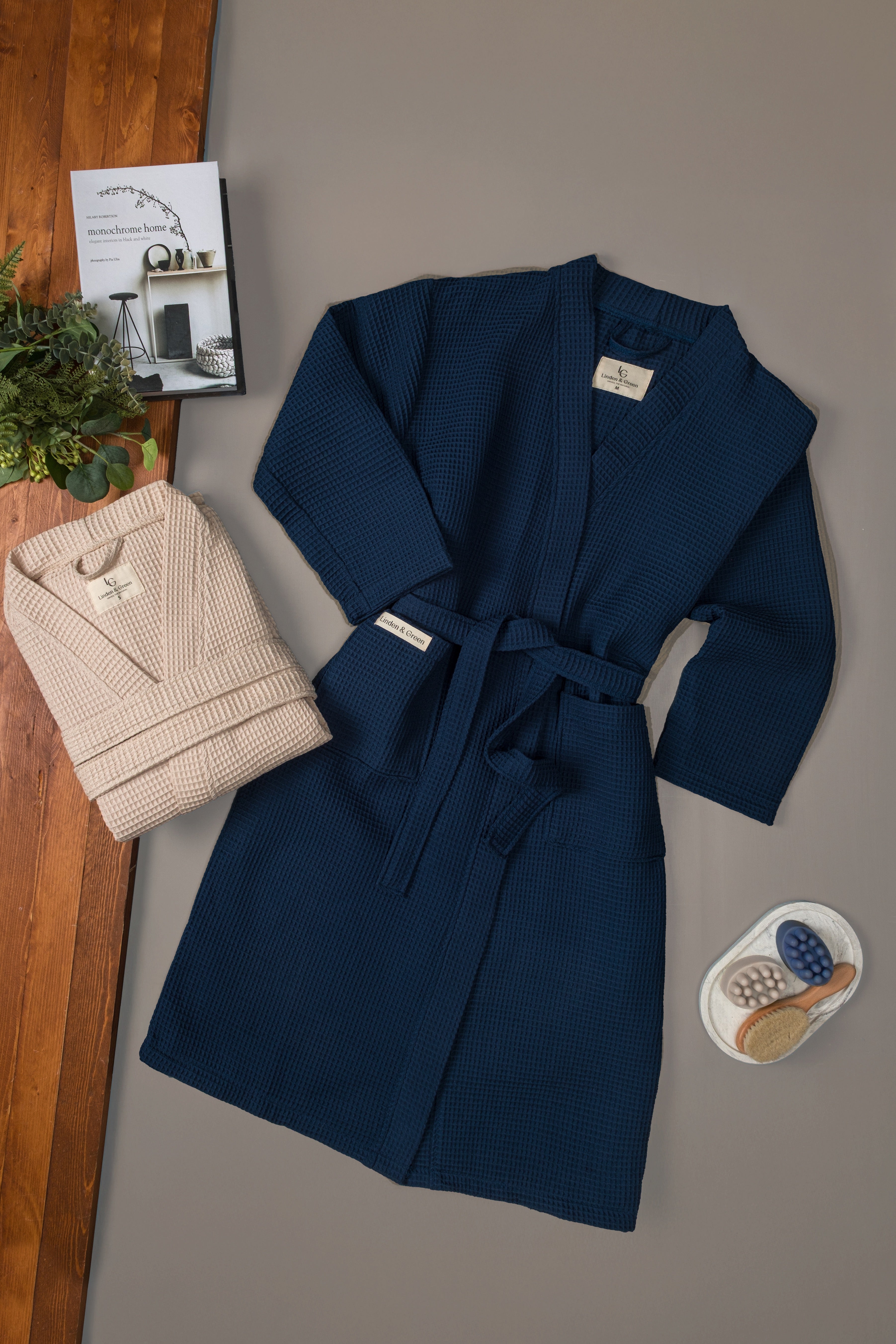 Vogue Wafel Unisex Badjas | Navy