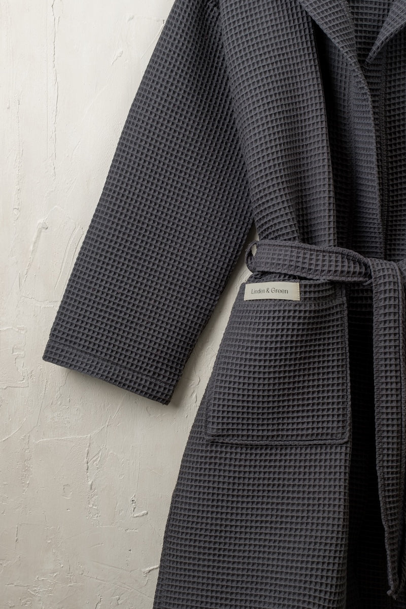 Zen Wafel Unisex Badjas | Antraciet