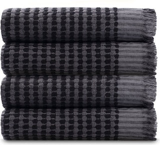 Badhanddoekset Soft Cotton | 4 stuks | 70x140 cm | Zwart