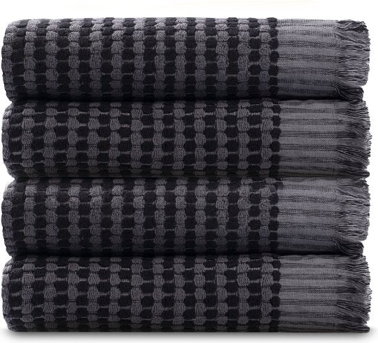 Badhanddoekset Soft Cotton | 4 stuks | 70x140 cm | Zwart