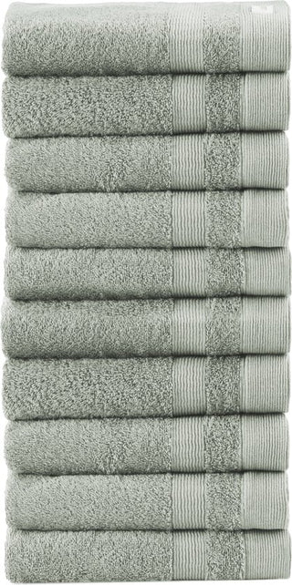 10 Stuks Handdoekset Soft Cotton | 50x100 cm |  Pale Olive