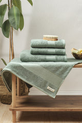 Badhanddoeken Set | 4 Handdoeken 50x100 cm & 4 Badhanddoeken | 70x140 cm | Vintage Groen
