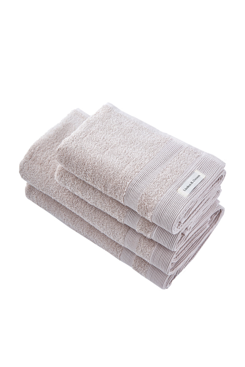 Badhanddoeken Set | 2 Handdoeken 50x100 cm & 2 Badhanddoeken | 70x140 cm | Beige