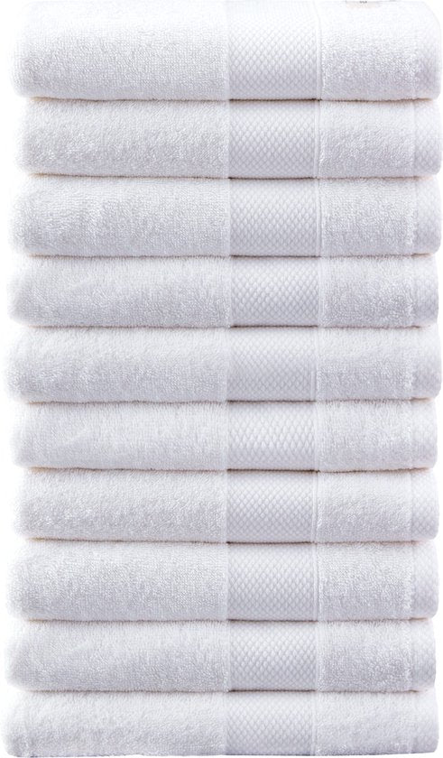 10 Stuks Handdoekset Soft Cotton | 50x100 Cm  | Wit