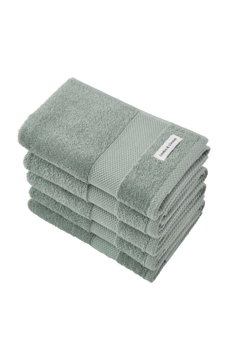 5 Stuks Handdoekset Soft Cotton | 50x100 Cm | Vintage Groen