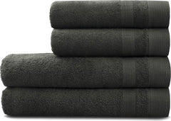 Badhanddoeken Set | 2 Handdoeken 50x100 cm & 2 Badhanddoeken | 70x140 cm | Antraciet
