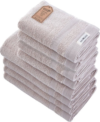 Badhanddoeken Set | 4 Handdoeken 50x100 cm & 4 Badhanddoeken | 70x140 cm | Beige