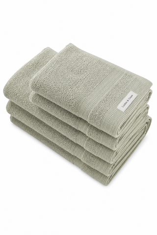 Badhanddoeken Set | 2 Handdoeken 50x100 cm & 2 Badhanddoeken | 70x140 cm | Pale Olive