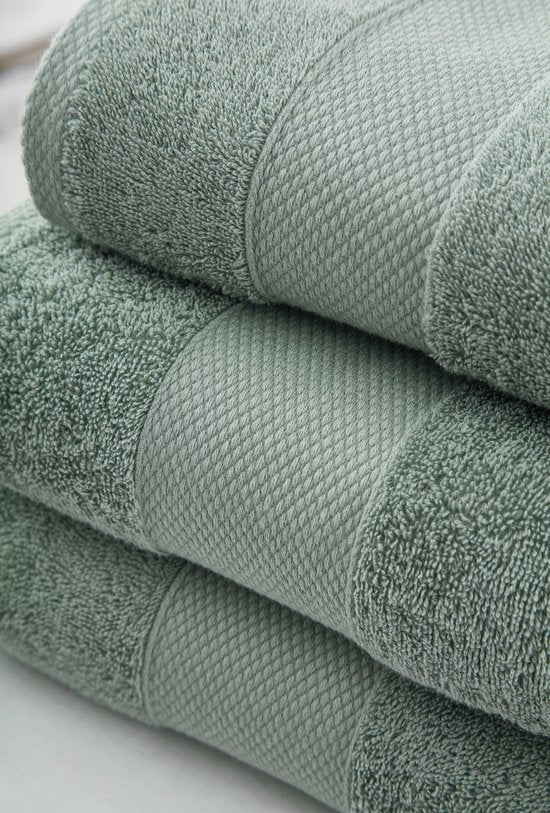Badhanddoeken Set | 4 Handdoeken 50x100 cm & 4 Badhanddoeken | 70x140 cm | Vintage Groen